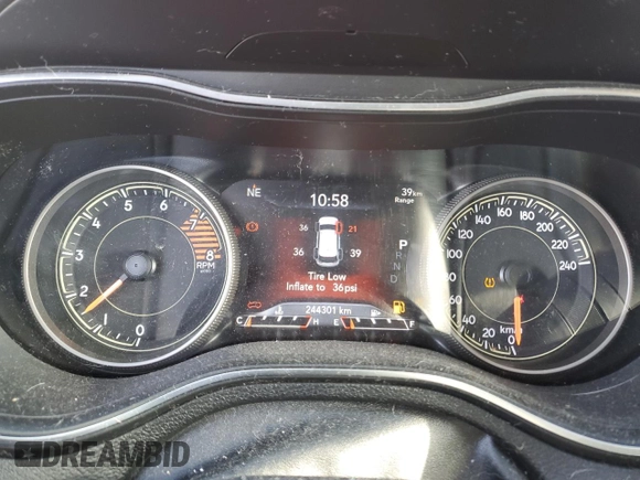 2019 Jeep Cherokee Trailhawk with VIN 1C4PJMBX7KD361816, listed as a Copart auction lot 46457465 with 244,301 mi miles and Salvage Title. Bid and sale history available at DreamBid. Image 9.