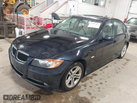 2008 BMW 3 Series 328xi with VIN WBAVC93518K037807, listed as a IAAI auction lot 42203483 with 161,491 mi miles and . Bid and sale history available at carsss.com. Image 2.