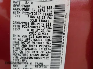 2011 Nissan Rogue SV z VIN JN8AS5MV1BW257562, wystawiony jako Copart lot #60112535 z przebiegiem 67 929 mil mil oraz Szkoda całkowita • Salvage title. Historia ofert i sprzedaży dostępna na DreamBid. Obrazek 14.