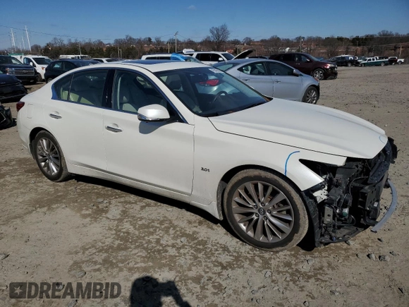 2019 Infiniti Q50 Luxe с VIN JN1EV7AR9KM554858, выставлен на аукционе Copart как лот 45847665 с пробегом 88 669 миль миль и Списание • Salvage title. История ставок и продаж доступна на DreamBid. Изображение 4.
