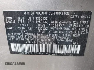 2020 Subaru Outback Premium с VIN 4S4BTACC6L3103482, выставлен на аукционе IAAI как лот 42299385 с пробегом 92 600 миль миль и . История ставок и продаж доступна на DreamBid. Изображение 9.