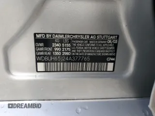 2004 Mercedes-Benz E 320 with VIN WDBUH65J24A377765, listed as a Copart auction lot 43447565 with 162,749 mi miles and Salvage Title. Bid and sale history available at DreamBid. Image 13.