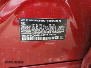 2021 BMW X4 xDrive30i with VIN 5UX2V1C00M9H09820, listed as a Copart auction lot 58489425 with Not provided miles and Non repairable. Bid and sale history available at DreamBid. Image 13.