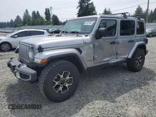 2018 Jeep Wrangler Unlimited Sahara with VIN 1C4HJXEG9JW231976, listed as a Copart auction lot 62427345 with 54,127 mi miles and Salvage title. Bid and sale history available at DreamBid. Image 1.