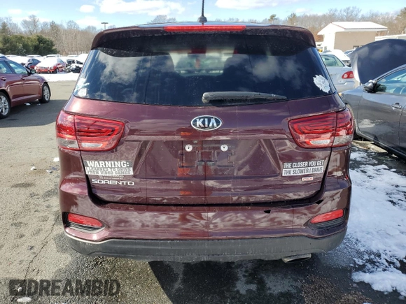 2019 Kia Sorento LX with VIN 5XYPGDA34KG545884, listed as a Copart auction lot 44415245 with 200,866 mi miles and Salvage Title. Bid and sale history available at carsss.com. Image 6.