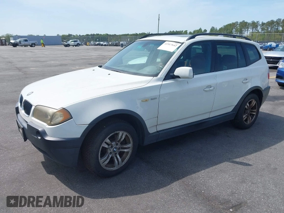 2004 BMW X3 3.0i with VIN WBXPA93444WC30311, listed as a IAAI auction lot 41917642 with 168,758 mi miles. Bid and sale history available at carsss.com. Image 2.
