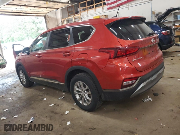 2019 Hyundai Santa Fe SE with VIN 5NMS2CAD4KH070822, listed as a Copart auction lot 61863315 with 74,865 mi miles and Salvage title. Bid and sale history available at DreamBid. Image 2.