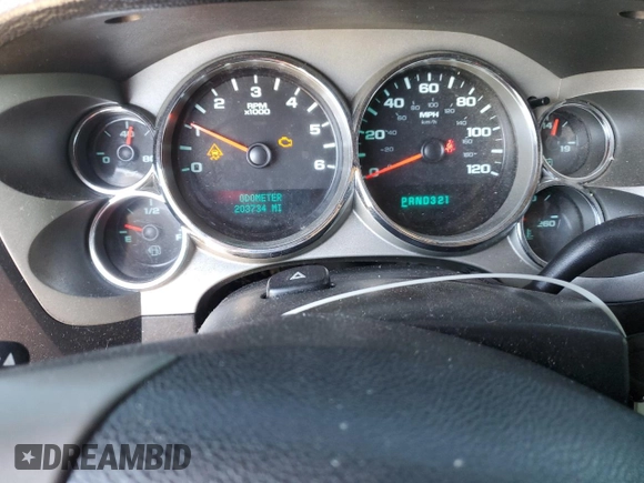 2008 Chevrolet Silverado 1500 1LT with VIN 3GCEC13J38G243316, listed as a Copart auction lot 45857755 with 203,734 mi miles and Salvage Title. Bid and sale history available at DreamBid. Image 9.