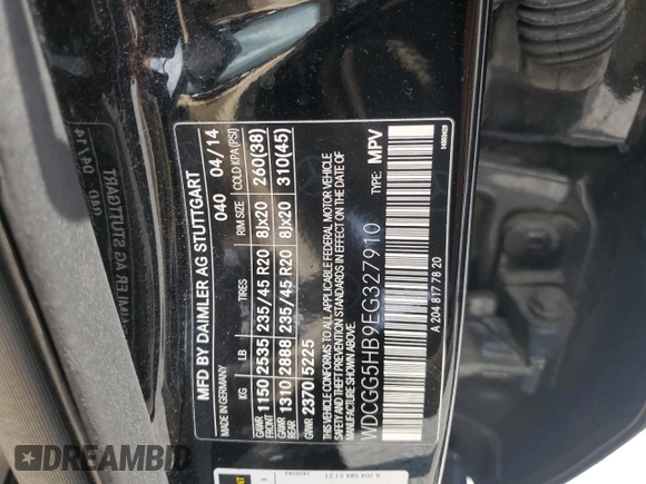 2014 Mercedes-Benz GLK 350 with VIN WDCGG5HB9EG327910, listed as a Copart auction lot 57227525 with 127,262 mi miles and Clean Title. Bid and sale history available at DreamBid. Image 13.