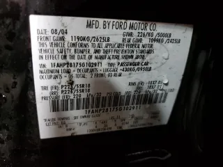 2005 Ford Five Hundred Limited with VIN 1FAHP28175G102911, listed as a Copart auction lot 75665064 with 262,640 mi miles and Salvage Title. Bid and sale history available at carsss.com. Image 13.