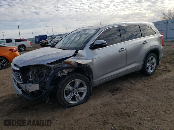 2015 Toyota Highlander Hybrid Limited with VIN 5TDDCRFH8FS011022, listed as a Copart auction lot 79626973 with 106,992 mi miles. Bid and sale history available at carsss.com. Image 1.