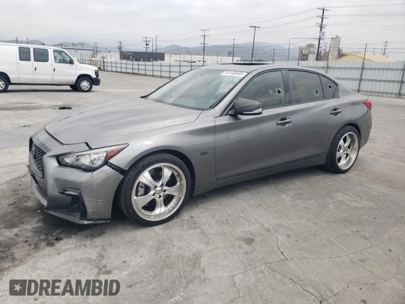 2016 Infiniti Q50 Premium with VIN JN1EV7APXGM305863, listed as a Copart auction lot 54168845 with 104,543 mi miles and Salvage Title. Bid and sale history available at carsss.com. Image 1.