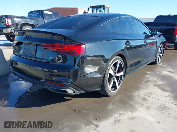 2023 Audi A5 Sportback S line Premium Plus with VIN WAUFACF54PA065172, listed as a IAAI auction lot 41663283 with 24,465 mi miles. Bid and sale history available at carsss.com. Image 4.