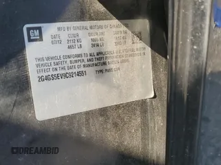 2012 Buick Regal Turbo Premium 1 с VIN 2G4GS5EV9C9214551, выставлен на аукционе Copart как лот 63435725 с пробегом 207 916 миль миль и Списание • Salvage title. История ставок и продаж доступна на DreamBid. Изображение 12.