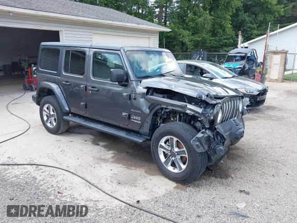 2022 Jeep Wrangler Unlimited Sahara Altitude z VIN 1C4HJXEG6NW103779, wystawiony jako IAAI lot #42563826 z przebiegiem 79 315 mil mil oraz . Historia ofert i sprzedaży dostępna na DreamBid. Obrazek 1.