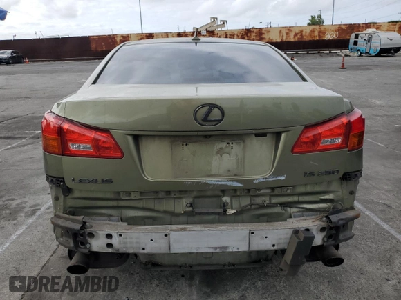 2008 Lexus IS with VIN JTHBK262382064684, listed as a Copart auction lot 54203465 with Not Provided miles and Salvage Title. Bid and sale history available at carsss.com. Image 6.