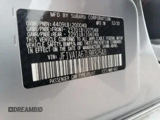 2020 Subaru WRX z VIN JF1VA1A67L9832548, wystawiony jako Copart lot #52998195 z przebiegiem 50 246 mil mil oraz Szkoda całkowita • Salvage title. Historia ofert i sprzedaży dostępna na DreamBid. Obrazek 14.