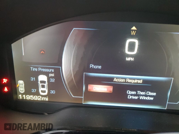 2014 Cadillac CTS Premium AWD with VIN 1G6AZ5S37E0131094, listed as a Copart auction lot 59180975 with 119,592 mi miles and Salvage title. Bid and sale history available at DreamBid. Image 9.