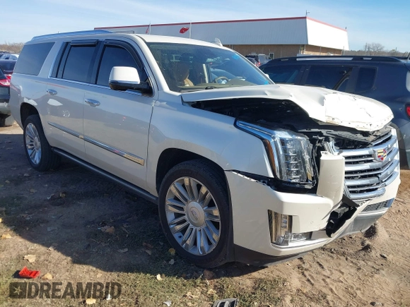 2015 Cadillac Escalade ESV Platinum z VIN 1GYS4UKJ3FR564718, wystawiony jako IAAI lot #41085166 z przebiegiem Nie podano mil oraz . Historia ofert i sprzedaży dostępna na DreamBid. Obrazek 1.