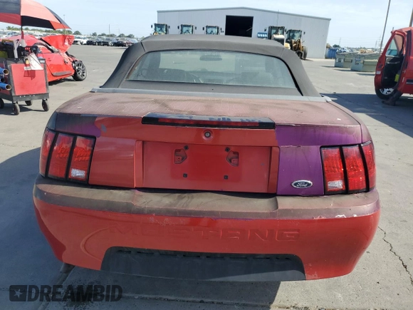 2002 Ford Mustang Deluxe with VIN 1FAFP44462F174929, listed as a Copart auction lot 61975925 with 110,825 mi miles and Salvage title. Bid and sale history available at DreamBid. Image 6.
