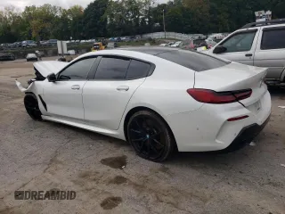 2020 BMW 8 Series M850i with VIN WBAGV8C03LBP48760, listed as a Copart auction lot 73453334 with 0 mi miles and Salvage Title. Bid and sale history available at carsss.com. Image 2.
