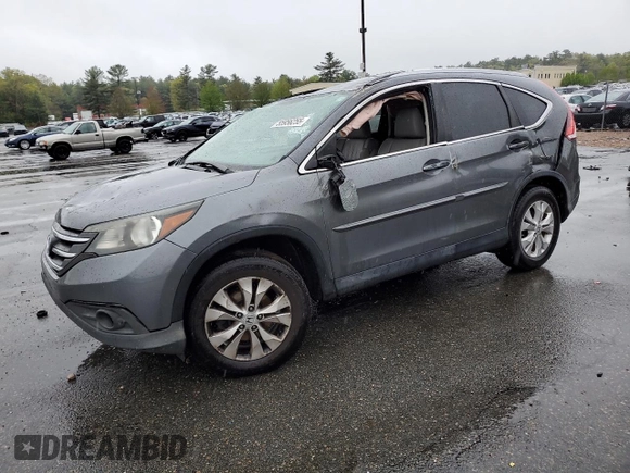 2013 Honda CR-V EX-L z VIN 2HKRM4H75DH668874, wystawiony jako Copart lot #55956255 z przebiegiem 136 539 mil mil oraz Szkoda całkowita • Salvage title. Historia ofert i sprzedaży dostępna na DreamBid. Obrazek 1.