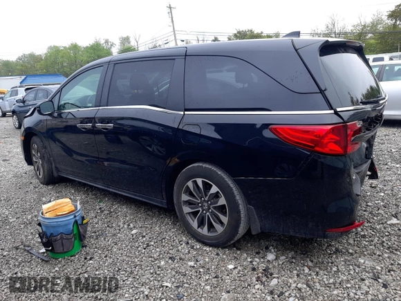 2023 Honda Odyssey EX-L with VIN 5FNRL6H66PB060032, listed as a Copart auction lot 72218364 with Not Provided miles and Salvage Title. Bid and sale history available at carsss.com. Image 2.
