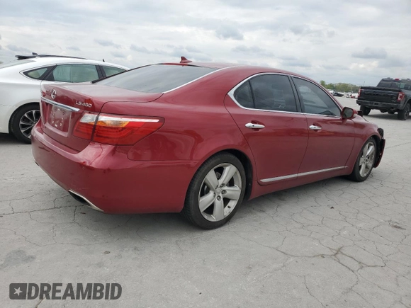 2010 Lexus LS 460 with VIN JTHBL5EF9A5096918, listed as a Copart auction lot 52979705 with 111,693 mi miles and Salvage title. Bid and sale history available at DreamBid. Image 3.
