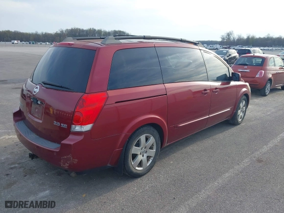 2005 Nissan Quest with VIN 5N1BV28U15N138844, listed as a IAAI auction lot 42005350 with 187,244 mi miles. Bid and sale history available at carsss.com. Image 4.