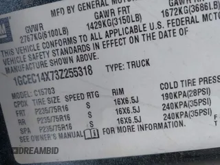 2006 Chevrolet Silverado 1500 Work Truck with VIN 1GCEK14XX6Z282116, listed as a IAAI auction lot 41864276 with 227,306 mi miles. Bid and sale history available at carsss.com. Image 9.