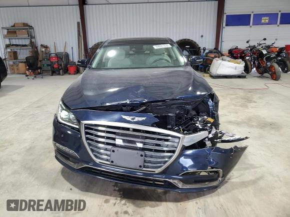 2018 Genesis G80 3.8L with VIN KMHGN4JE3JU250467, listed as a Copart auction lot 69691334 with 53,882 mi miles and Salvage Title. Bid and sale history available at carsss.com. Image 5.