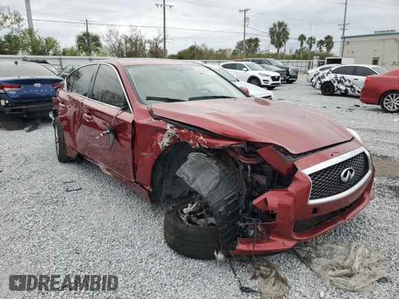 2016 Infiniti Q50 Premium with VIN JN1EV7AP8GM302802, listed as a Copart auction lot 88995315 with Not provided miles and Salvage title. Bid and sale history available at DreamBid. Image 4.
