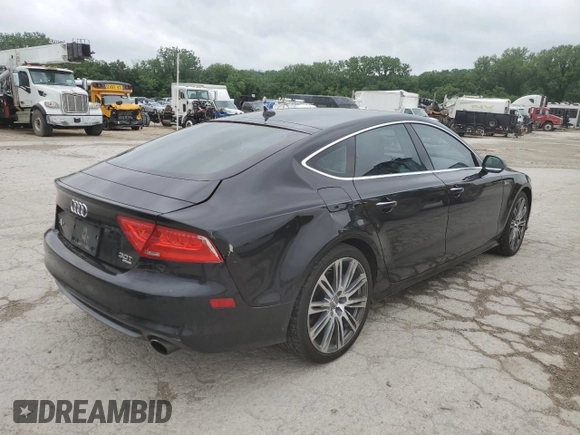 2014 Audi A7 Prestige with VIN WAU2GAFC0EN131545, listed as a Copart auction lot 57294245 with 117,646 mi miles and Salvage title. Bid and sale history available at DreamBid. Image 3.