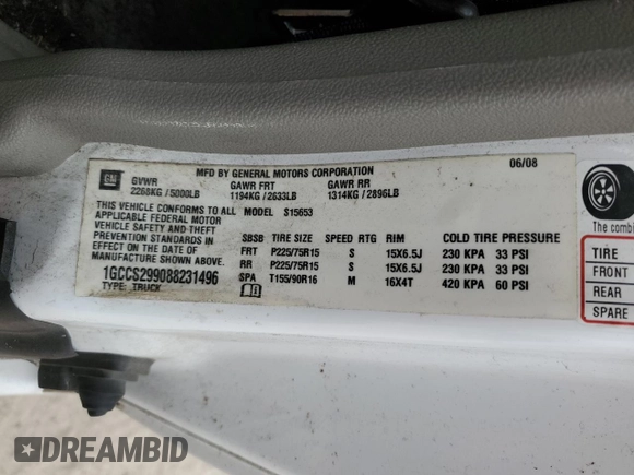 2008 Chevrolet Colorado LS with VIN 1GCCS299088231496, listed as a Copart auction lot 48581425 with 155,266 mi miles and Salvage Title. Bid and sale history available at carsss.com. Image 13.