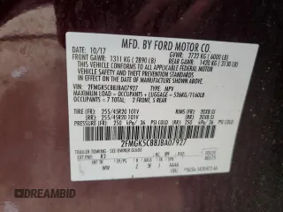 2018 Ford Flex SEL with VIN 2FMGK5C88JBA07927, listed as a Copart auction lot 76755123 with 70,601 mi miles and Non Repairable. Bid and sale history available at carsss.com. Image 12.