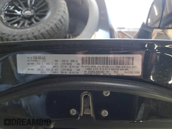 2017 Ram 2500 SLT with VIN 3C6UR5DL3HG616363, listed as a Copart auction lot 54207355 with 166,679 mi miles and Clean title. Bid and sale history available at DreamBid. Image 12.