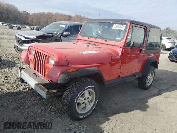 1991 Jeep Wrangler with VIN 2J4FY29S8MJ153958, listed as a Copart auction lot 79230574 with 187,559 mi miles and Clean Title. Bid and sale history available at carsss.com. Image 1.