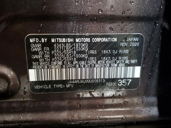 2021 Mitsubishi Outlander Sport ES with VIN JA4ARUAU0MU006313, listed as a Copart auction lot 47598175 with 19,209 mi miles and Salvage Title. Bid and sale history available at carsss.com. Image 13.