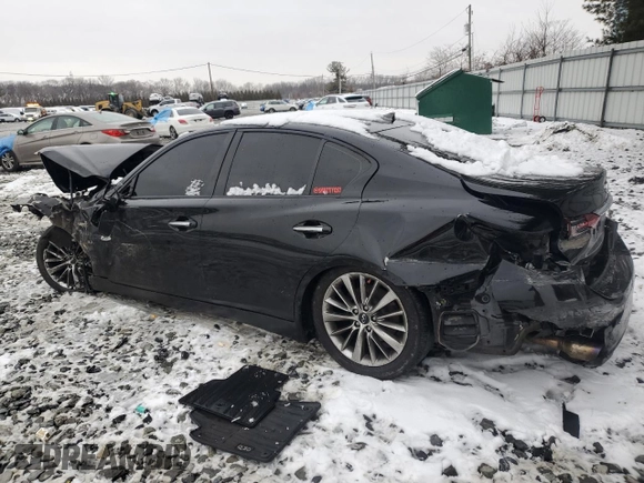 2018 Infiniti Q50 Luxe with VIN JN1EV7AR2JM444975, listed as a Copart auction lot 45145505 with 100,570 mi miles and Salvage Title. Bid and sale history available at carsss.com. Image 2.
