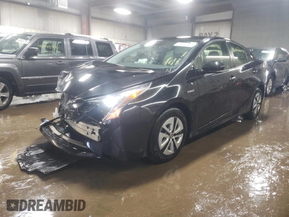2018 Toyota Prius Two with VIN JTDKARFU3J3549423, listed as a Copart auction lot 46845505 with 82,485 mi miles and Salvage Title. Bid and sale history available at carsss.com. Image 1.