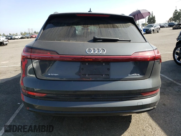 2021 Audi e-tron Premium Plus with VIN WA1LAAGE4MB027773, listed as a Copart auction lot 50399543 with 22,734 mi miles. Bid and sale history available at carsss.com. Image 6.