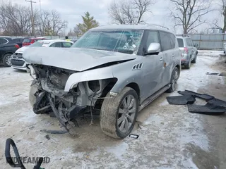 2012 Infiniti QX56 7-passenger with VIN JN8AZ2NE9C9022786, listed as a IAAI auction lot 41391829 with 117182 miles. Bid and sale history available at carsss.com. Image 16.