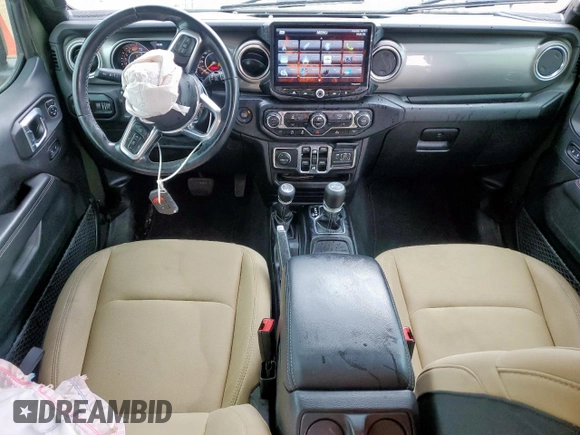 2021 Jeep Wrangler Unlimited Sahara with VIN 1C4HJXEN5MW591989, listed as a Copart auction lot 57535645 with 80,923 mi miles and Salvage title. Bid and sale history available at DreamBid. Image 8.