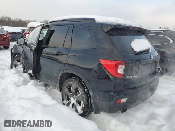 2021 Honda Passport Touring with VIN 5FNYF8H95MB018665, listed as a Copart auction lot 44263555 with 102,458 mi miles and Salvage Title. Bid and sale history available at carsss.com. Image 2.