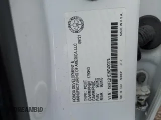 2022 Honda Civic LX z VIN 19XFL2H53NE400274, wystawiony jako Copart lot #55623285 z przebiegiem 138 424 mil mil oraz Szkoda całkowita • Salvage title. Historia ofert i sprzedaży dostępna na DreamBid. Obrazek 12.