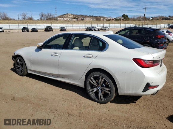 2021 BMW 3 Series 330i xDrive with VIN WBA5R7C01MFK13622, listed as a Copart auction lot 46520295 with 58,260 mi miles and Salvage title. Bid and sale history available at DreamBid. Image 2.