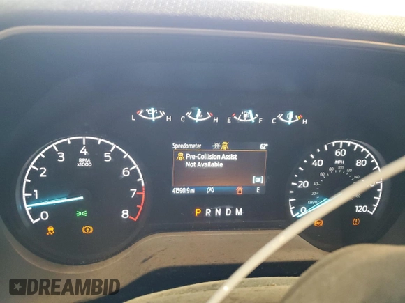 2021 Ford F-150 XL with VIN 1FTMF1EB8MKE16551, listed as a Copart auction lot 54966435 with 41,590 mi miles and Salvage title. Bid and sale history available at DreamBid. Image 9.