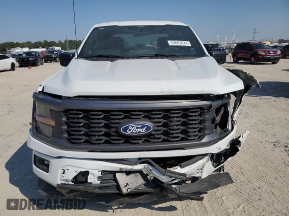 2024 Ford F-150 STX with VIN 1FTEW2K57RKD19468, listed as a Copart auction lot 73657674 with 5,055 mi miles and Salvage Title. Bid and sale history available at carsss.com. Image 5.