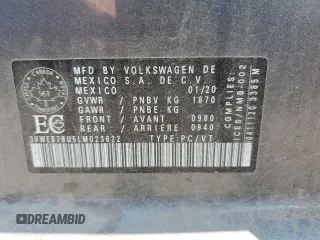 2020 Volkswagen Jetta SEL z VIN 3VWEB7BU5LM023622, wystawiony jako Copart lot #62108845 z przebiegiem 236 260 mil mil oraz Szkoda całkowita • Salvage title. Historia ofert i sprzedaży dostępna na DreamBid. Obrazek 13.