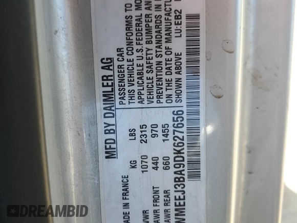 2013 Smart fortwo Pure with VIN WMEEJ3BA9DK627656, listed as a Copart auction lot 52109195 with 118,181 mi miles and Clean title. Bid and sale history available at DreamBid. Image 12.